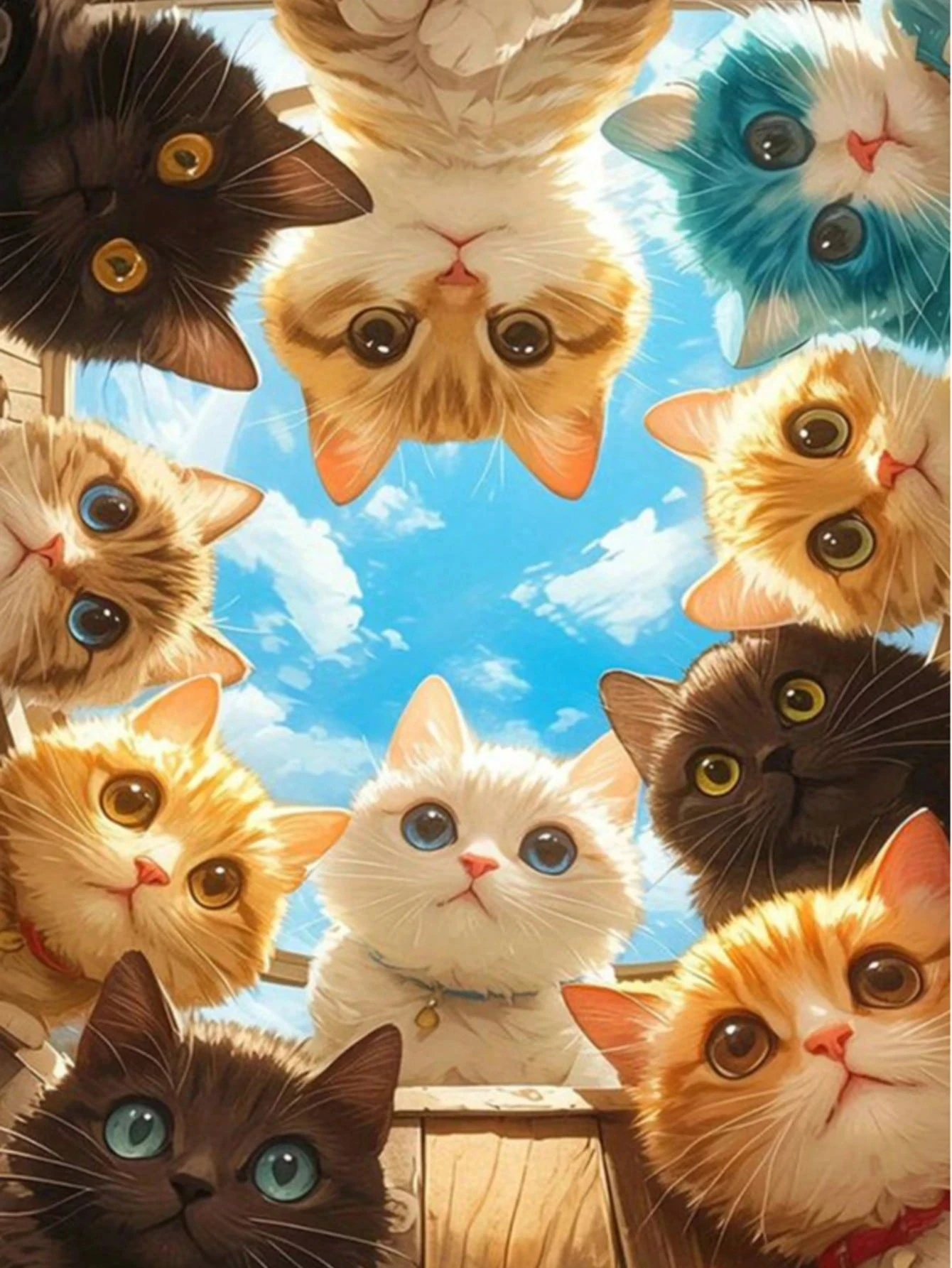 

Пазлы с изображением кошек, которые наблюдают за вами, 500/1000/1200/2000 деталей, семейные игры для игровой комнаты, спальни, домашнего декора, подарки
