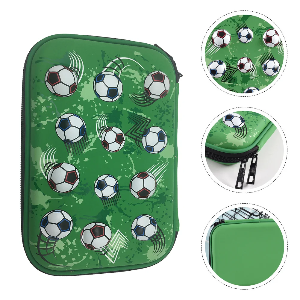 Eva Zipper Pencil Case Bag for Makeup Brush Children Cases Football Soccer Shape Carry Children's