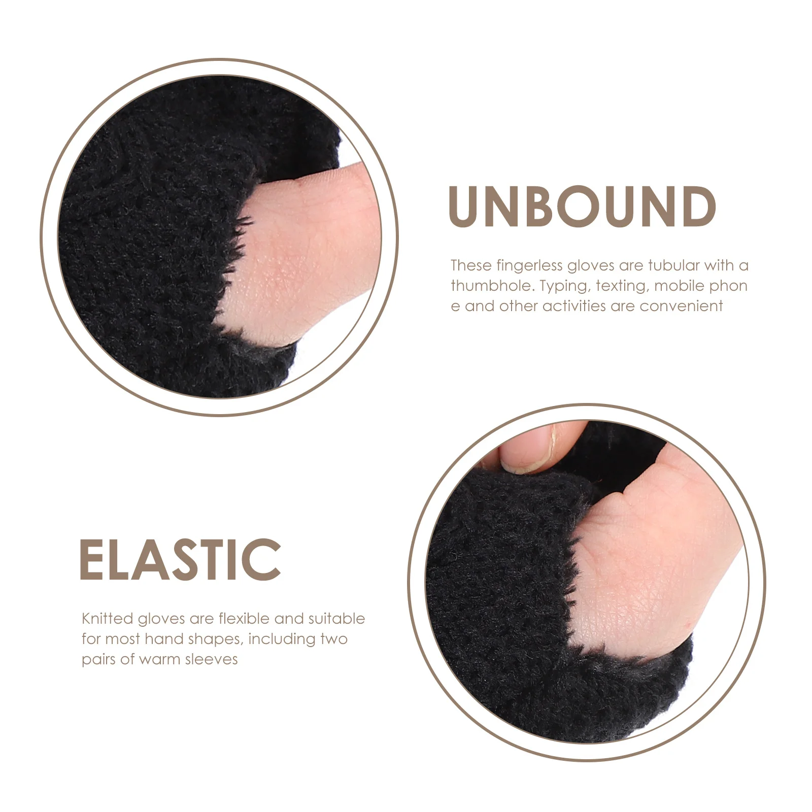 

1 Pair Warm Half-Finger Gloves Thermal Anti-Slip Female Mitts For Outdoor Winter Sports Touchscreen Compatible Wear-Resistant