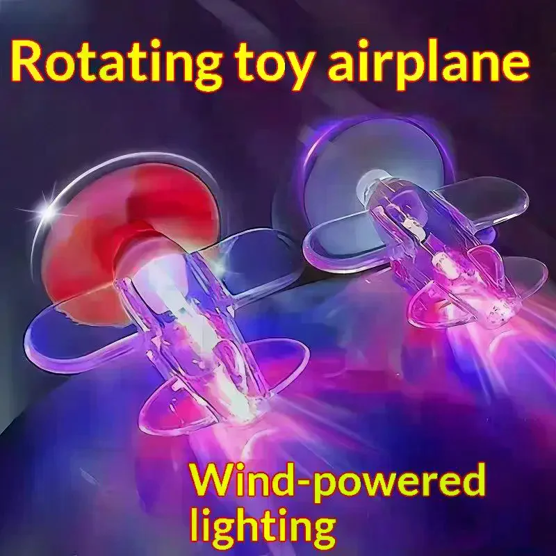 Motorcycle And Car Electric LED Colorful Lights Handbar Decoration Waterproof Rotatable Wind Powered Airplane
