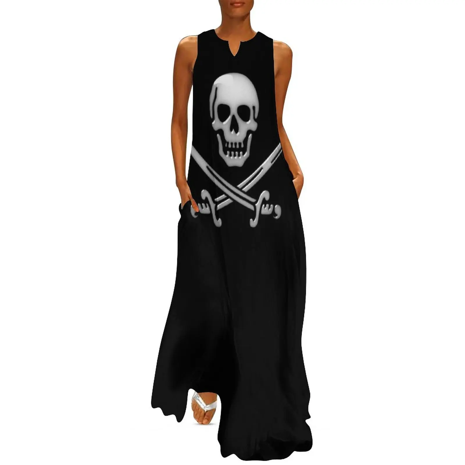 

Glassy Pirate Skull & Sword Crossbones Long Dress women clothes Women's dress festival outfit women Dress