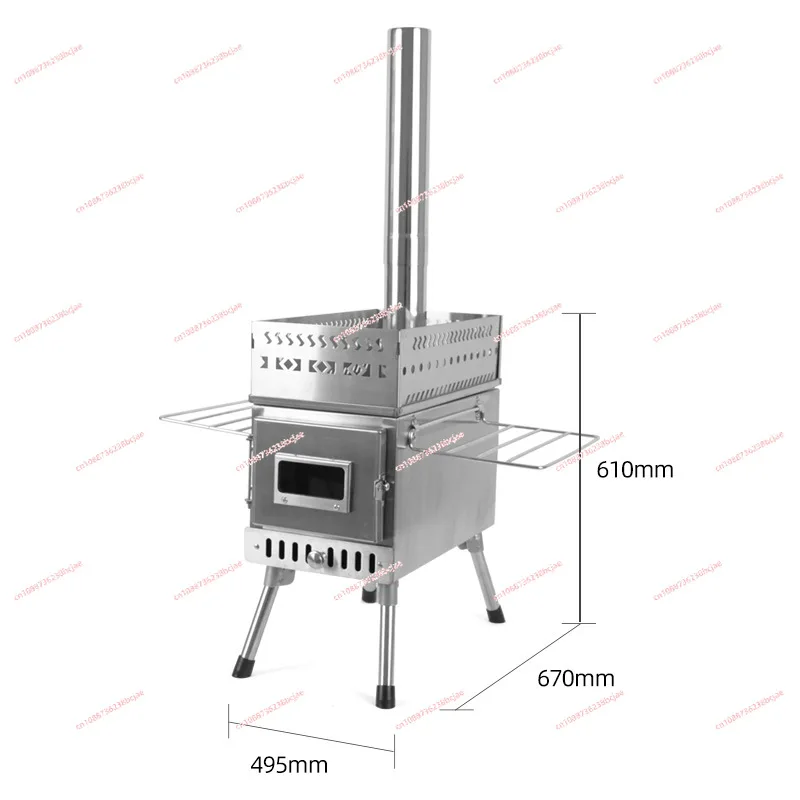 Stainless steel sauna stove picnic camping tent wood burning stove household folding portable wood stove