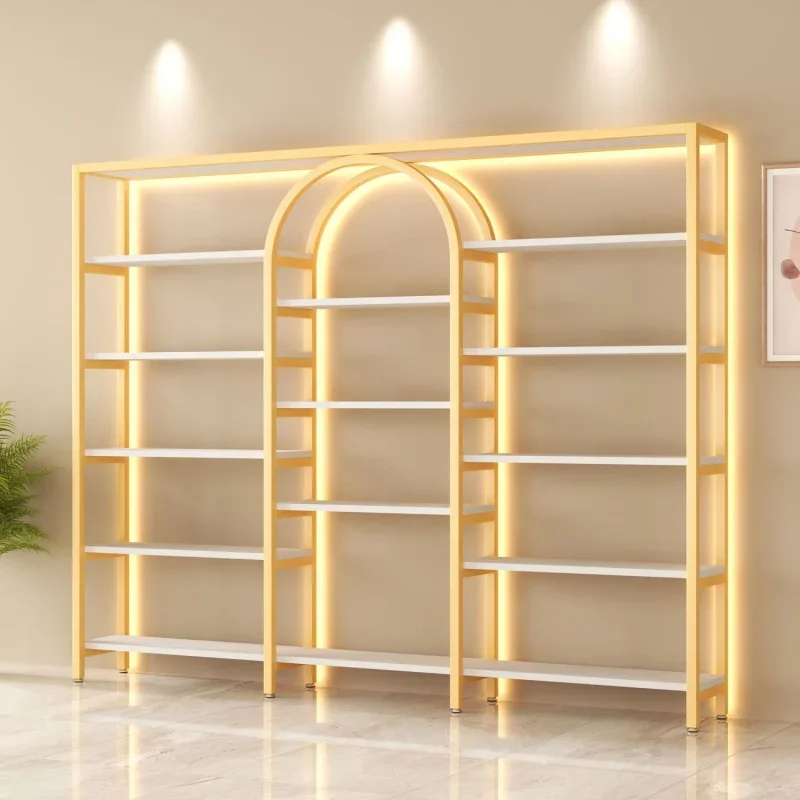 custom. [1471 People Favorited] Beauty Salon Nail Gel Makeup Display Rack Multi-layer with Light Display Cabinet Storage Rack Co