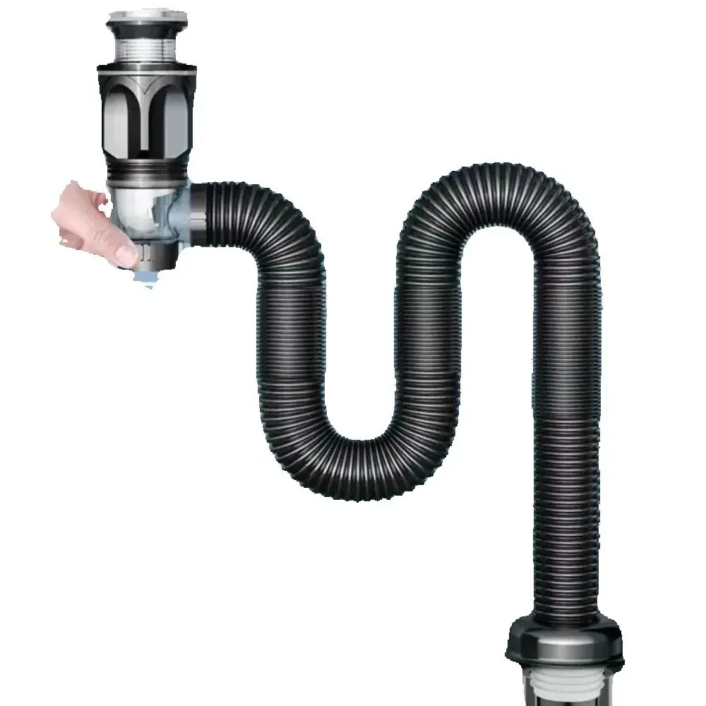 Flip Top Anti-Odor Drain Pipe Set Kitchen Sink Drain Retractable Deodorizing Filter Flexible Downspout Bathroom Anti Clogging