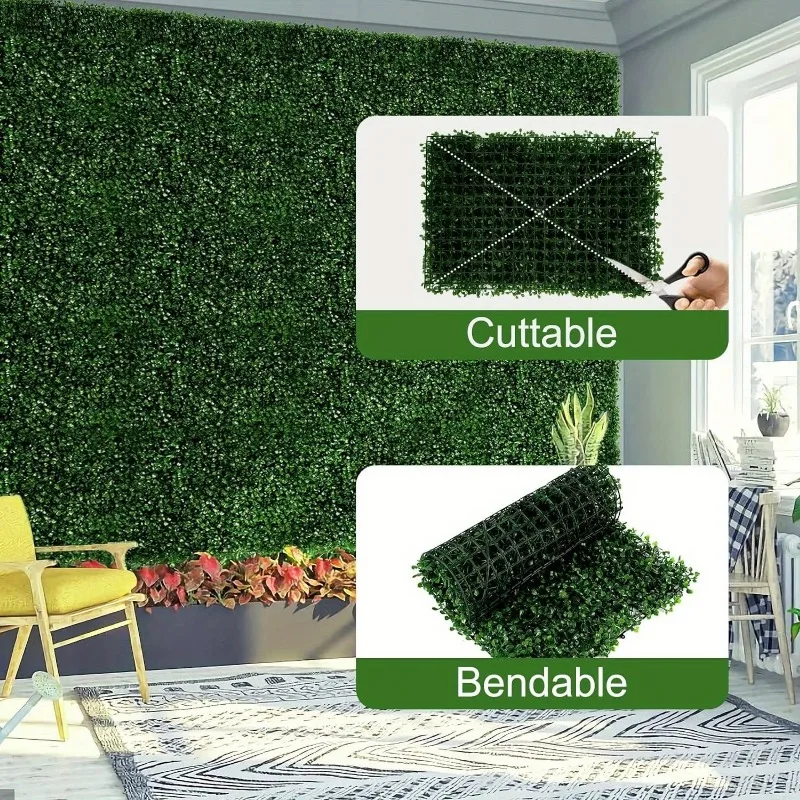 12 pieces of 24 "x 16" artificial grass wall panels for fenced garden wedding backyard decorations