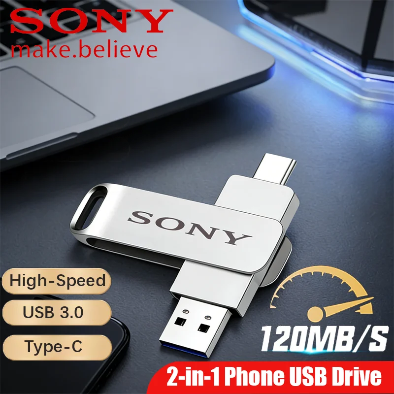 

SONY USB-C Flash Pen Drive 2TB 2 in 1 OTG USB 3.0 Metal Memory Stick Dual C Pendrive 128GB 256GB 512GB 1TB High-Speed Storage