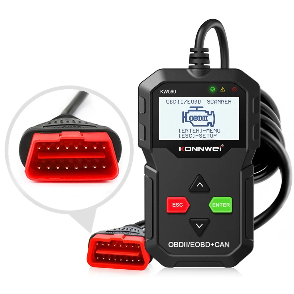 Cheap Konnwei KW590 Car Diagnostic Tools 16pin Handheld Car OBD2 Scanner For Universal Car