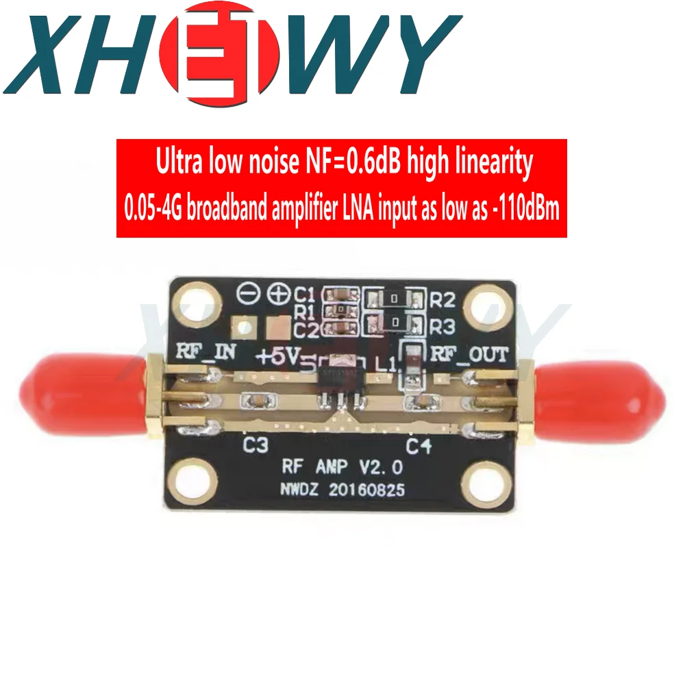 AMPLIFICADOR DE RF de alta linealidad, LNA 0,05-4G NF = 0.6dB, de ruido ultrabajo, FM HF VHF/UHF, envío directo