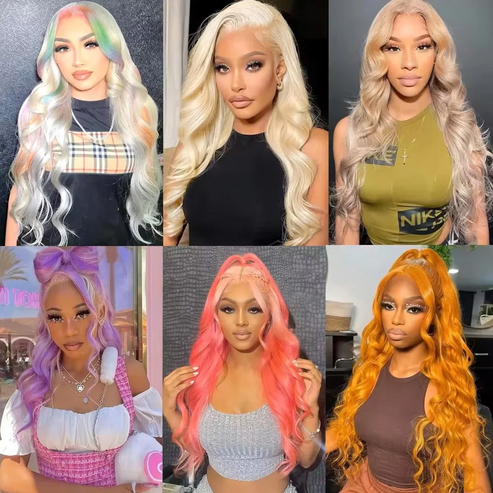 220 الكثافة 613 HD الدانتيل الباروكة الأمامية 13x6 شفافة ملونة الجسم موجة باروكة من شعر طبيعي 13x4 شقراء الإنسان الدانتيل شعر مستعار أمامي #6