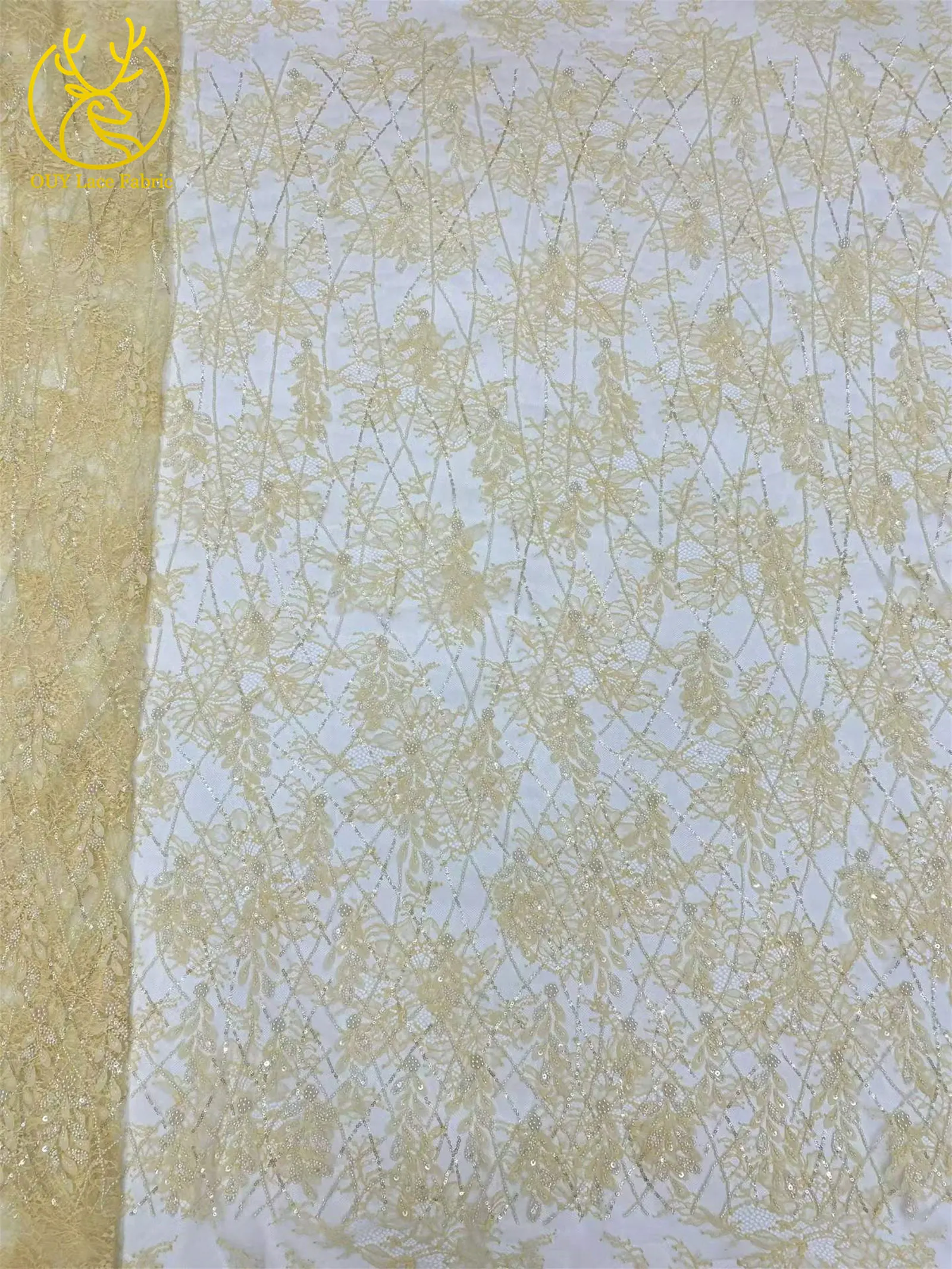 Eleganter Afrikanischer Pailletten-Perlen-Spitzenstoff 2026 Hochwertige Nigerianische Hochzeitskleid-Spitze Bestickte Französische Tüllspitze – Detail 15