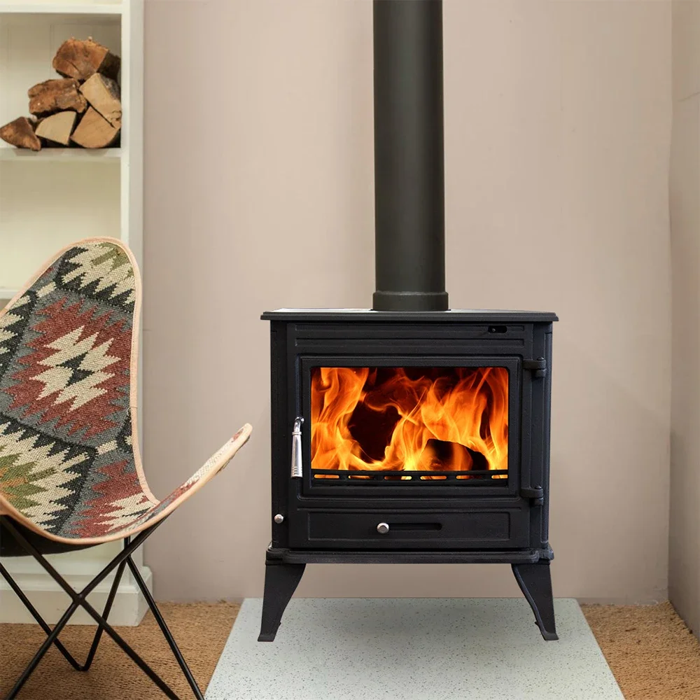 Wholesale New Design cast iron stove with oven firewood wood burning stove fireplace for home