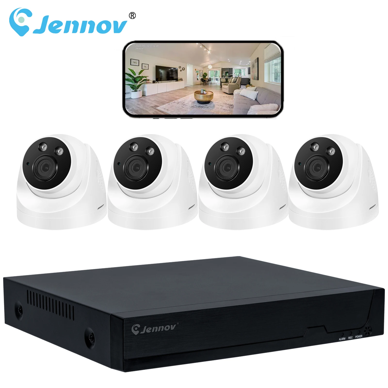 Jennov Wired DVR 1080P Security Camera System CCTV Outdoor Home Camera Security