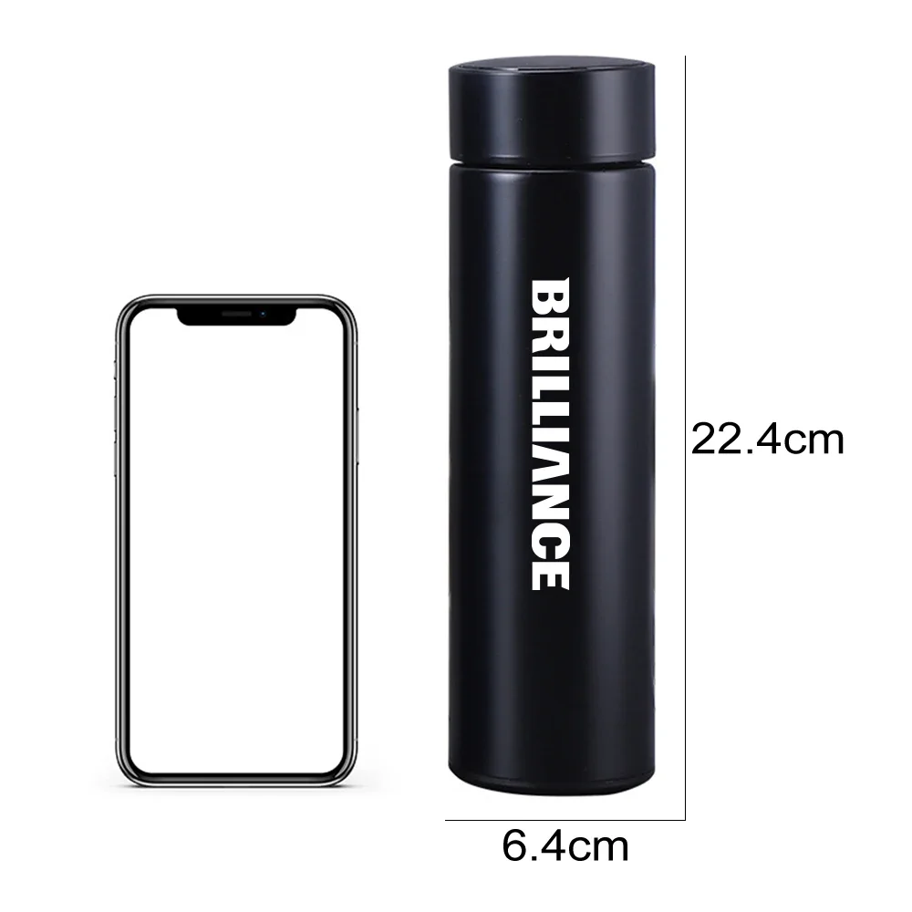 For Brilliance M2 V3 V5 H230 H320 H530 500ml Portable Car Smart Thermos Water Cup Temperature Display Car Interior Accessories