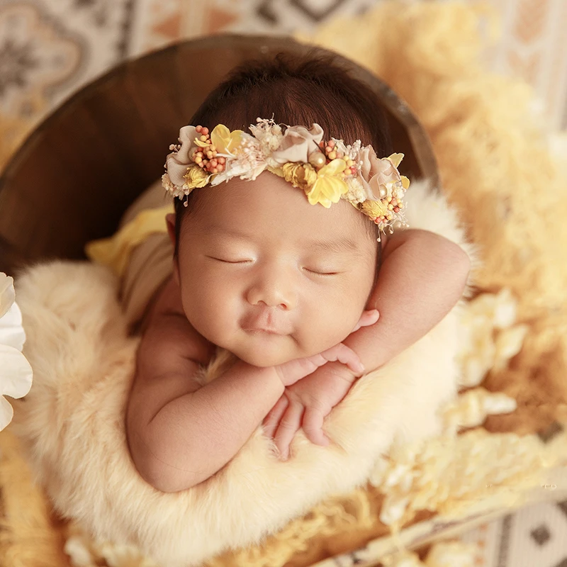 0-1 Maanden Fotografie Voor Pasgeborenen Rekwisieten Accessoires Pluche Bal Hoed Hoofdbloem Konijnendeken Rekwisieten Studio Schieten Decoratie