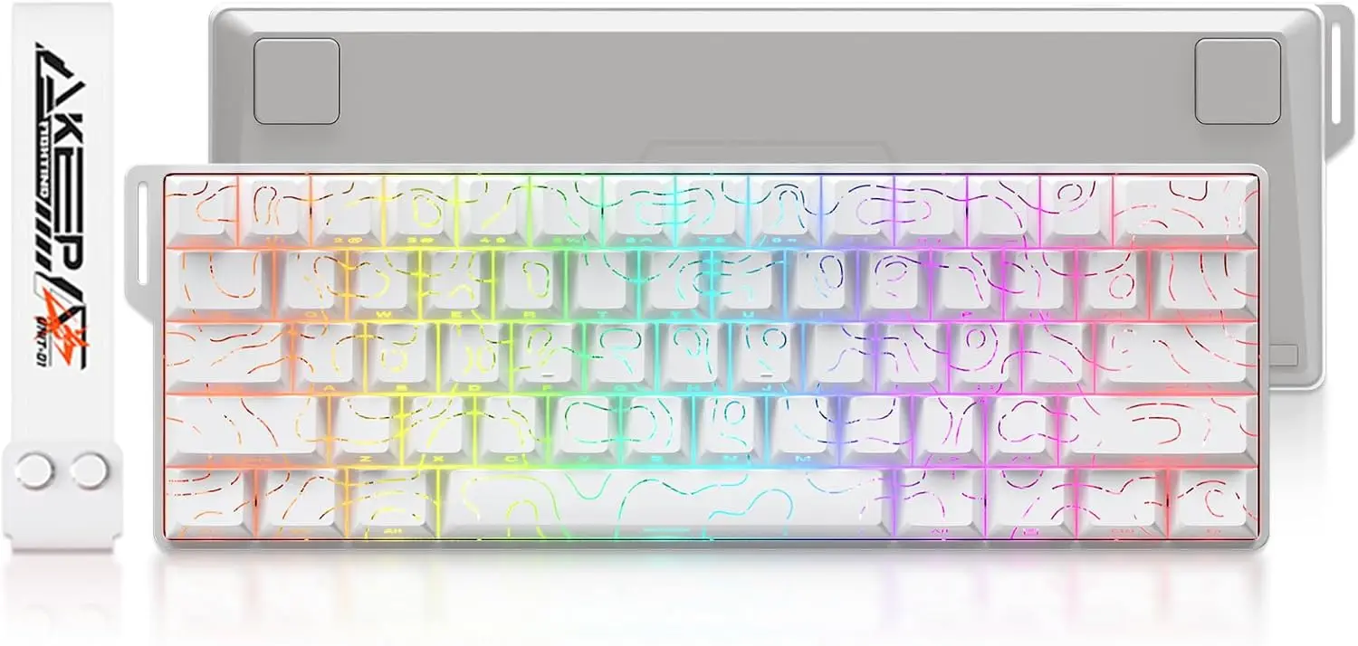 60% Hall Effect Gaming Keyboard, 0.01mm Rapid Trigger, 8000Hz Polling, Hot-Swap PBT Keycaps, RGB Backlit