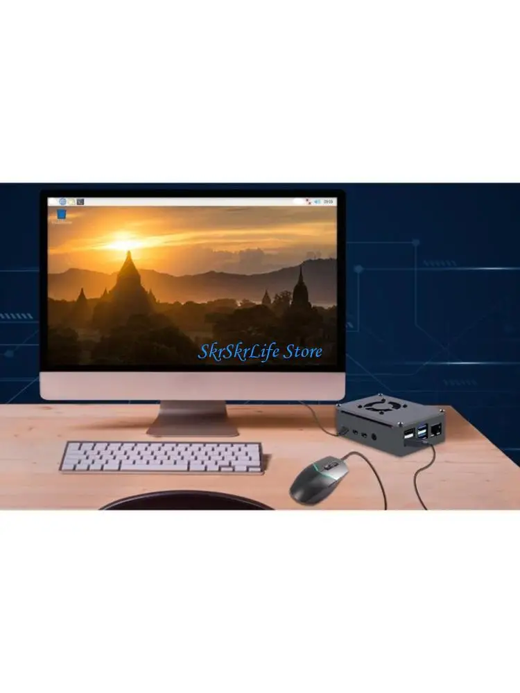 

E65E Protector Case для коробки с алюминиевым корпусом Raspberrypi4 с охлаждающим вентилятором для Raspberrypi4b