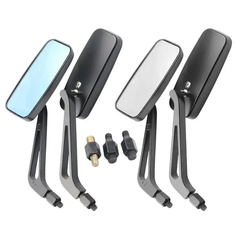 Motorcycle Rear View Mirror 2pcs Aluminum Alloy Universal Rectangular Handlebar Side Mirror For Motorbike Scooter Street Bike