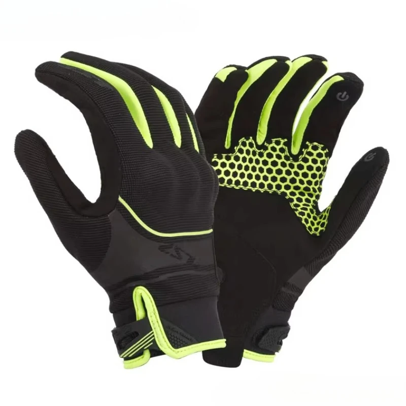 

Summer Motorcycle Gloves Anti-slip Anti-fall Motorbike Touch Screen Gloves Motocross Full Finger Protective Gloves Breathable