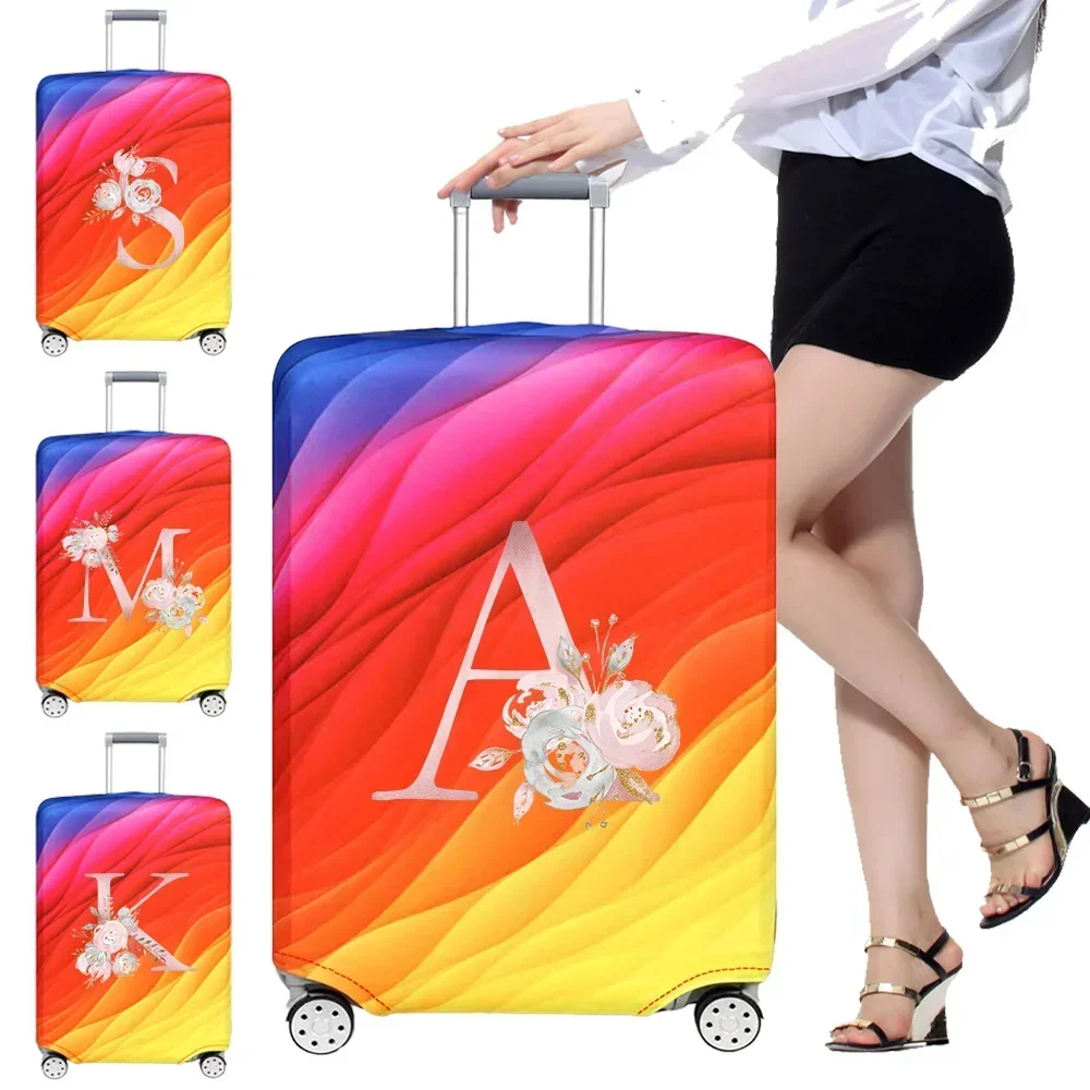 Luggage Compartment Protective Cover Wear Resistant Elastic Fabric Pink Flower Series Dust Cover Durable Travel Case Cov