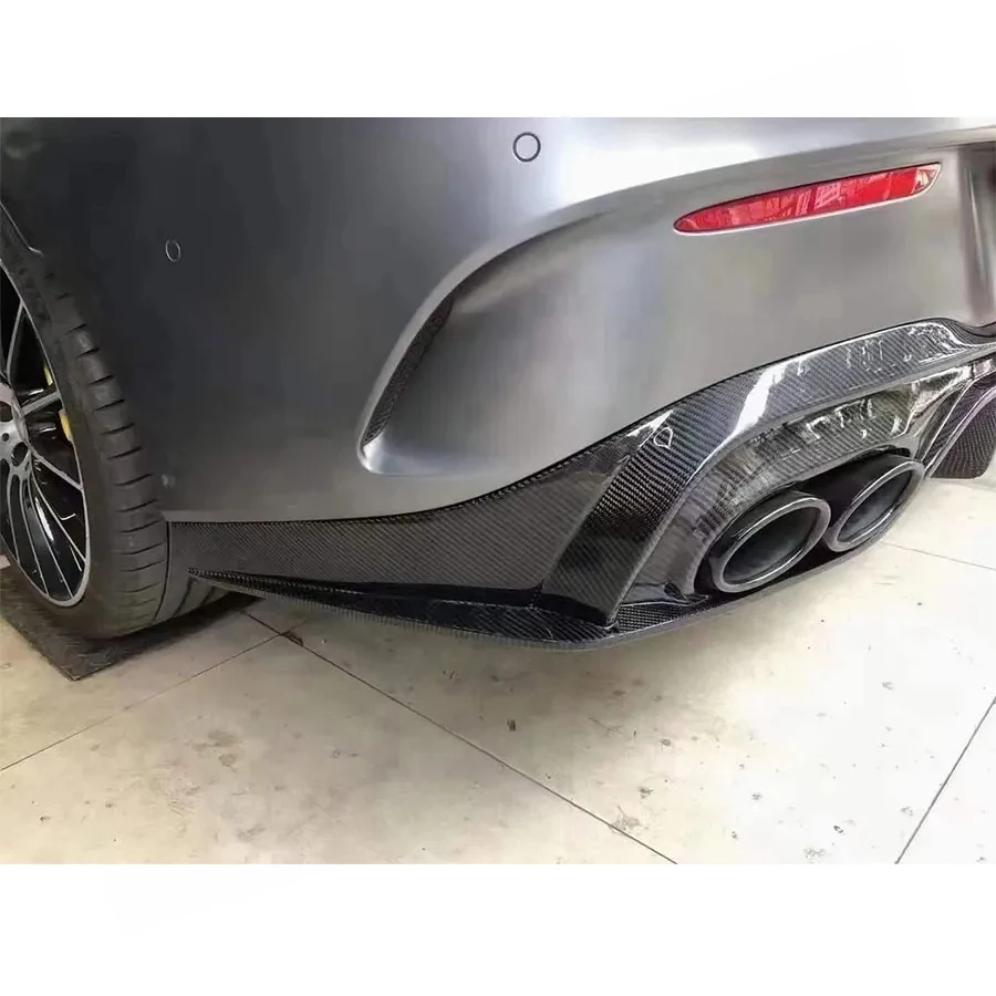 لمرسيدس بنز CLA الفئة W118 CLA45 CLA35 CLA260 ألياف الكربون عودة الشفاه مانع صدمات خلفي للسيارة الناشر الخائن المفسد طقم الجسم #6