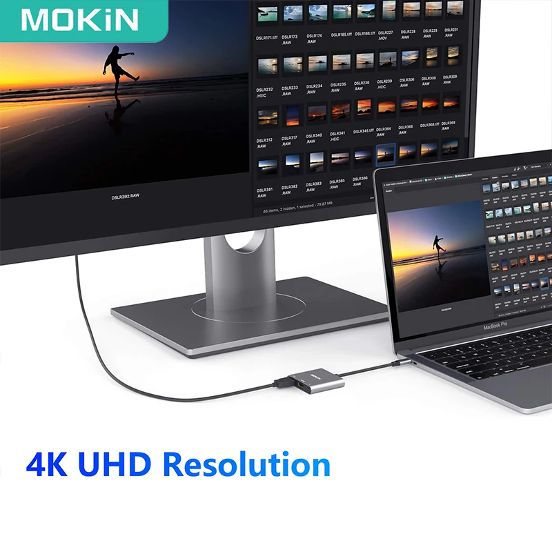 Imagem -05 - Mokn-usb c para Adaptador Hdmi Thunderbolt Usb-c Porta de Carregamento Multiport para Macbook Ipad Xiaomi 4k 2023 2023