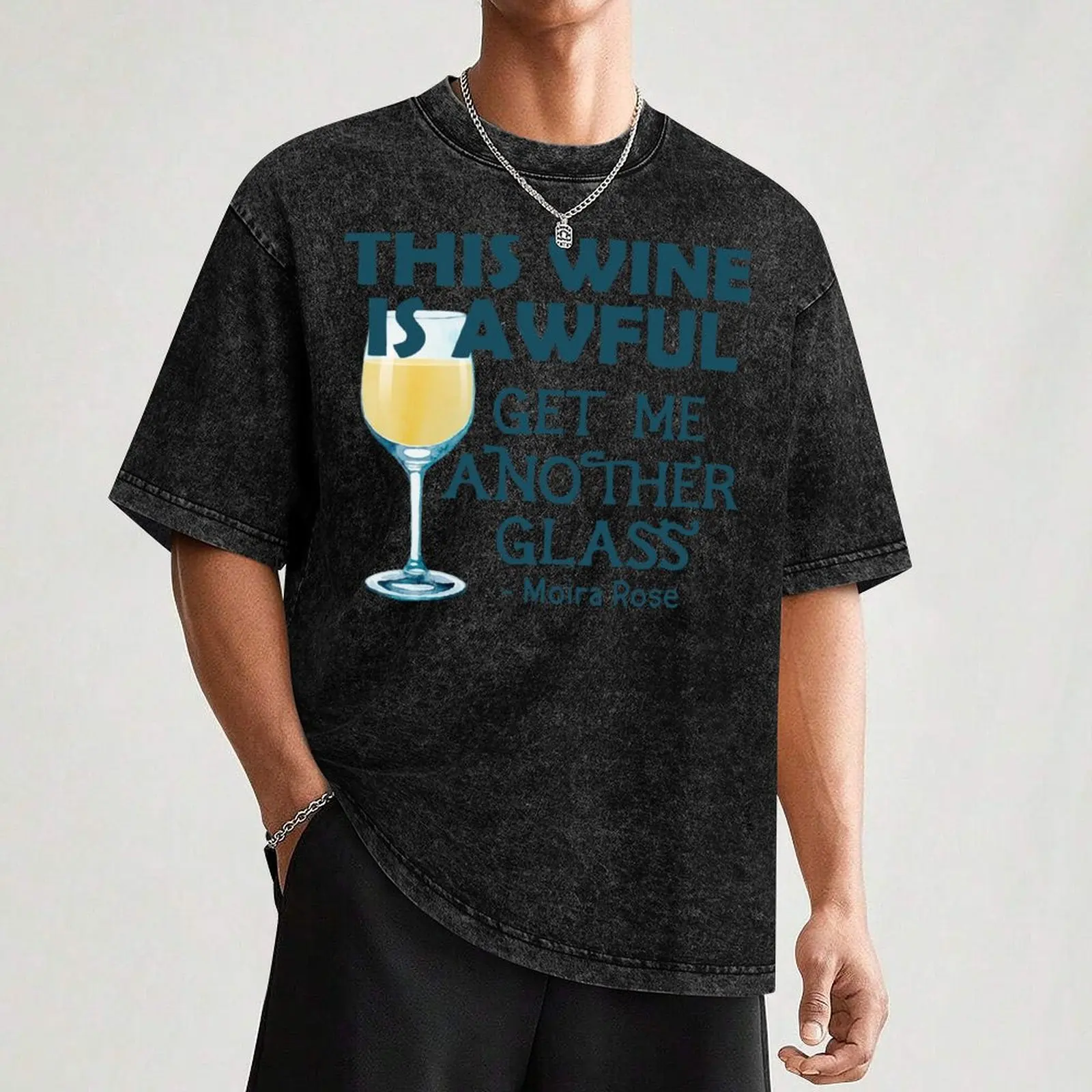 This Wine is Awful Get Me Another Glass T-Shirt Big and Tall Solid Color T-Shirt