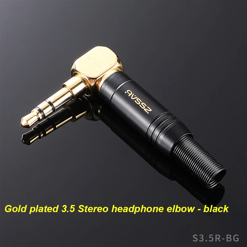 1PCS Gold Plated 90 Degree Right Angle 3.5mm Headphone Audio Adapter Connector DIY L Type Stereo Headphone Microphone Jack Plug