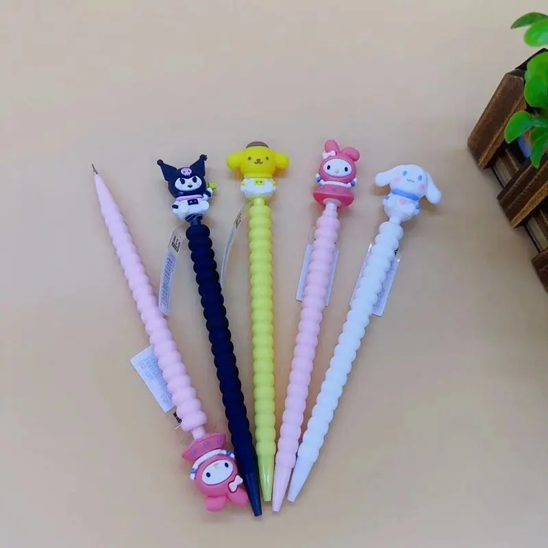 Imagem -04 - Sanrio Lápis Mecânico para Estudantes Kuromi Kawaii Desenhos Animados Criativos Modelagem de Silicone Bonito Caneta de Escrita 12 Pcs 36 Pcs