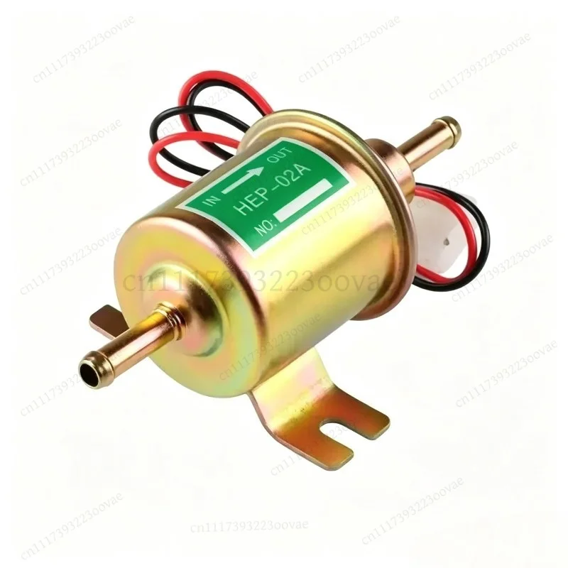 LK_Universal Inline Low Pressure Electric Fuel Pump For 6V Gas Petrol HEP‑02A