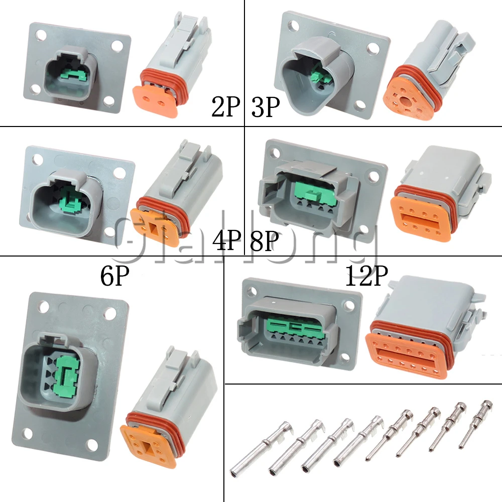 1 Set 2/3/4/6/8/12 Way AC Assembly Waterproof Electrical Plug DT04-6P-L012 Auto Male Female Butt Plug With Board Socket DT06-3S