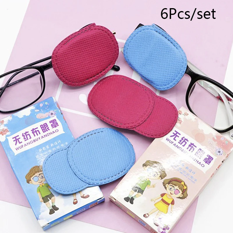 6Pcs Eye Patch Amblyopia Eyeglasses Patches Kid Strabismus Treatment Vision Care