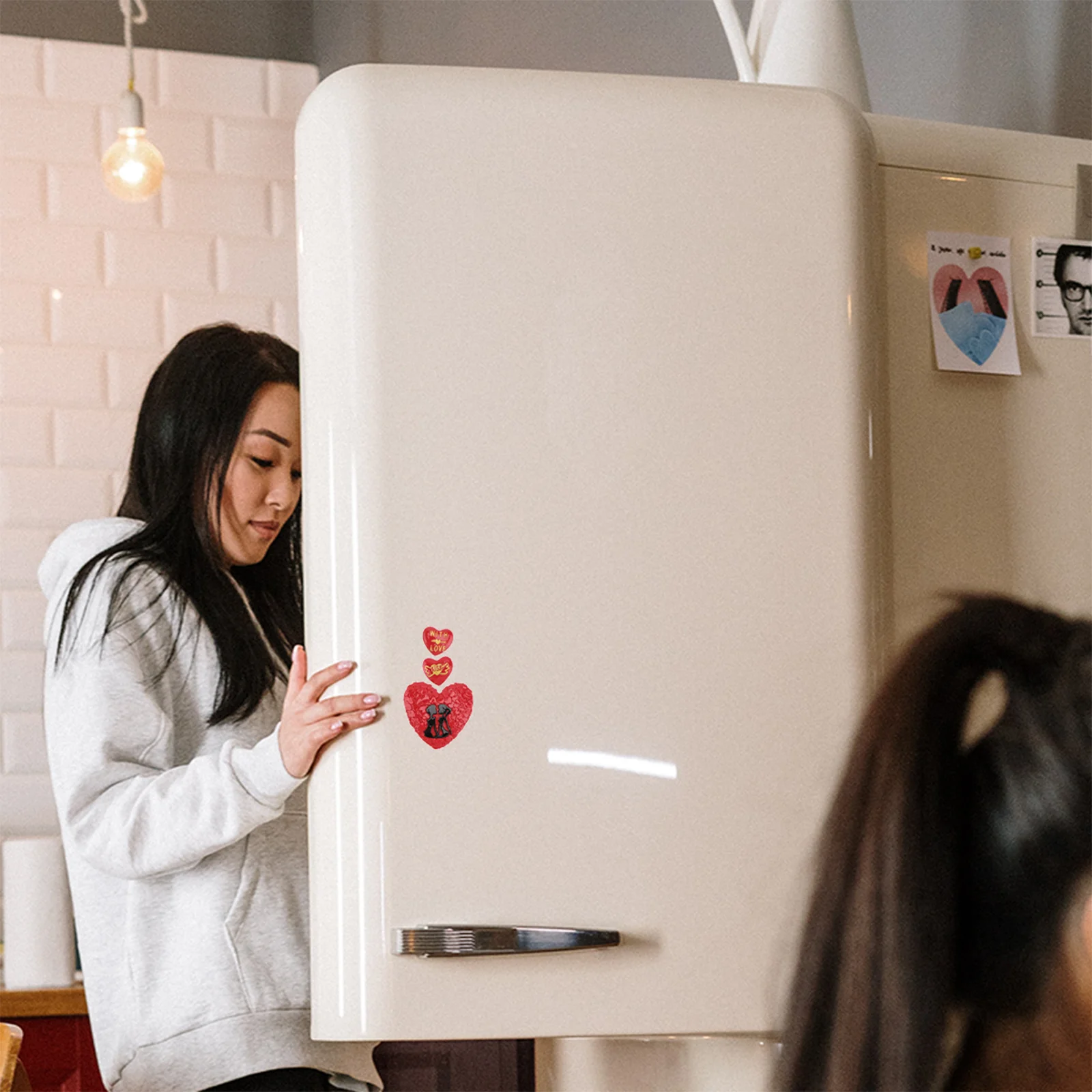 

3Pcs Love Heart Refrigerator Magnets Resin Fridge Magnet Sticker Waterproof Dirt Resistant Scrub Proof for Kitchen Home Office