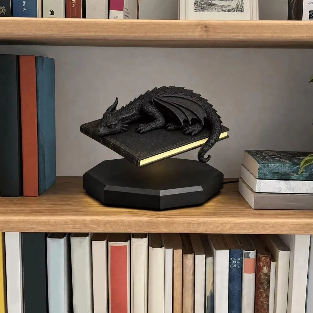 Decor Vintage Bookshelf Lamp LED Floating Bookshelf Lantern USB Rechargeable Dragon Decor Floating Lamp Reading Nook
