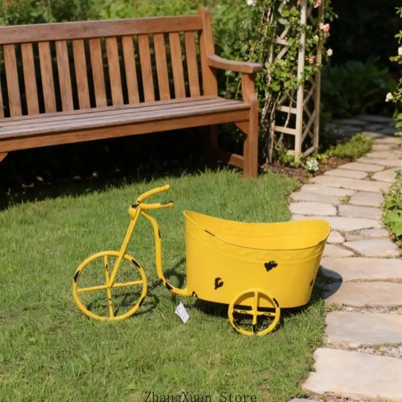 Robuster Metall-Gartenwagen, Pflanzgefäß-Halter für Blumen und Kräuter, 3 x – Detail 10