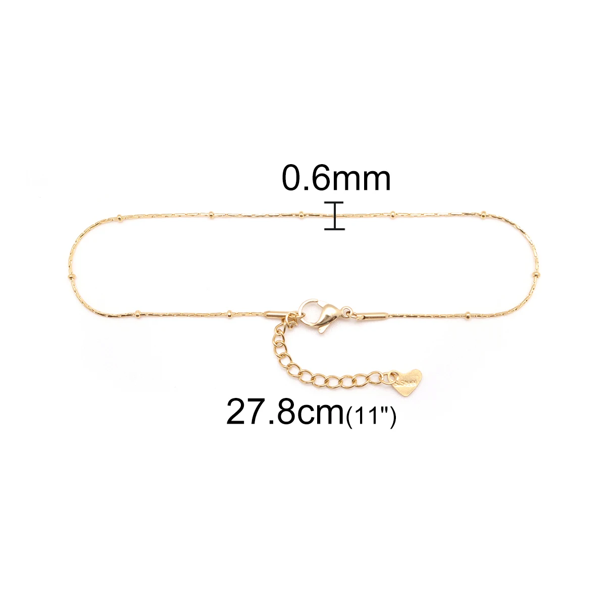 304 Stainless Steel Anklet Gold Color For Women Beach Barefoot Jewelry Leg Chain Anklets Bracelets 23cm(9