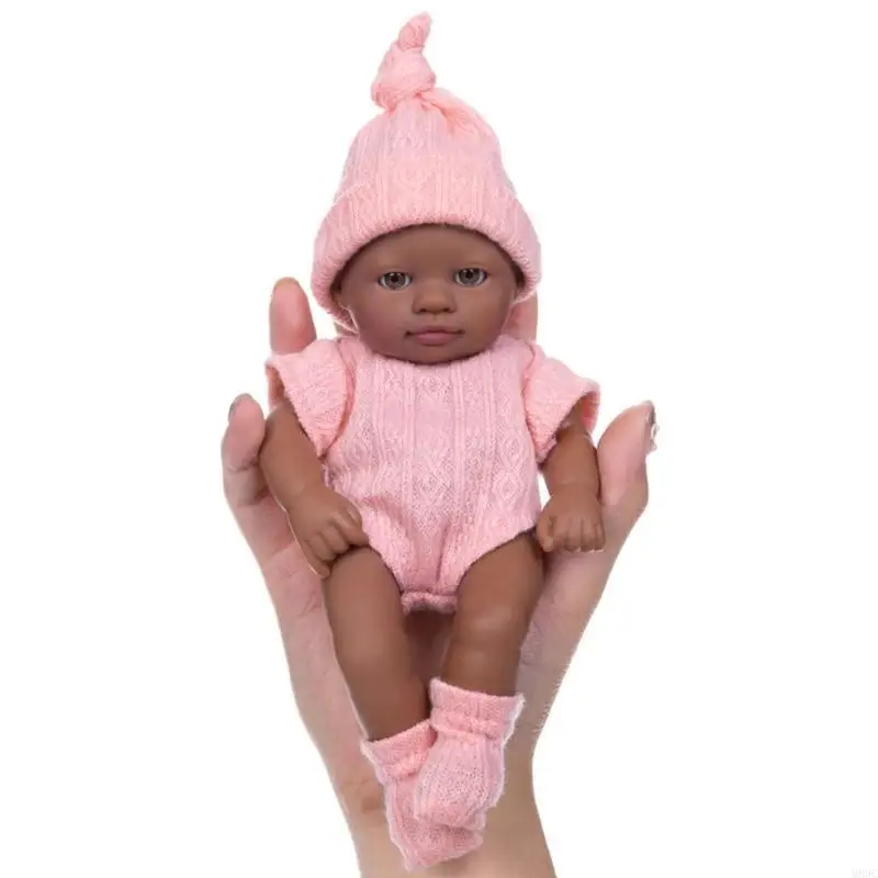 

M89C 7 -дюймовый виниловый рефарнс кукол жизни, таких как Reborns African Baby Colls для детских успокаивающих и ролевых игрушек
