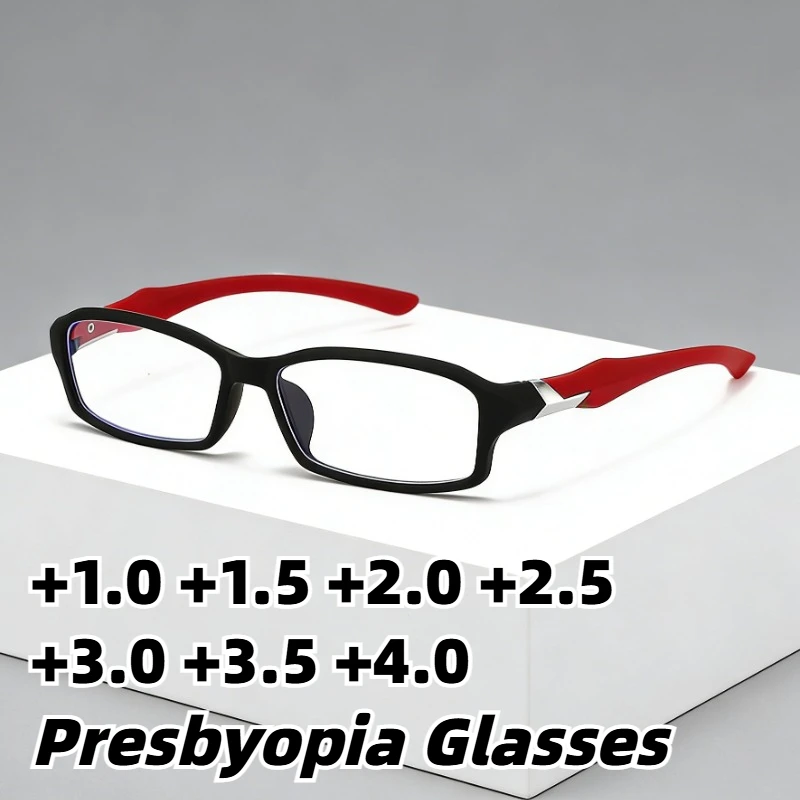 

Sports Style Square Frame Anti Blue Light Presbyopia Eyewear Fashionable High Definition Reading Glasses Diopter +1.0 To +4.0