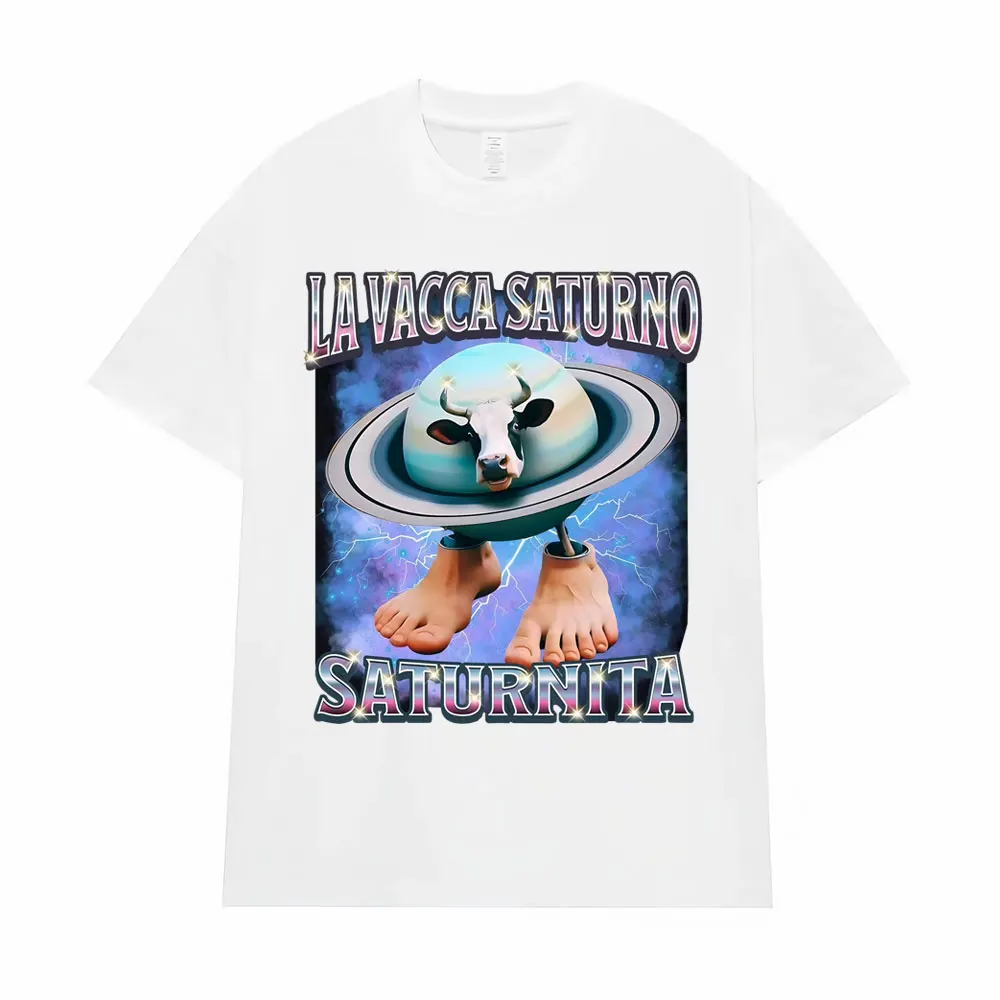 لا فاكا زحل زحل مضحك البقرة ميمي تي شيرت للرجال النساء Harajuku الهيب هوب الفكاهة تي شيرت الصيف بلايز الاتحاد الأوروبي حجم فضفاض تي شيرت #4