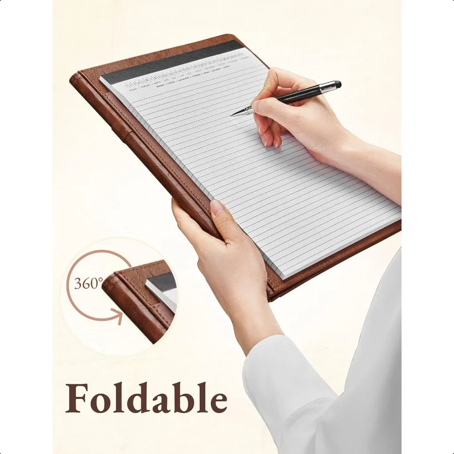 Padfolio Portfolio Folder Faux Leather Interview Resume Folder with Document Organizer Busin Card Holder LetterSized Notepad Le