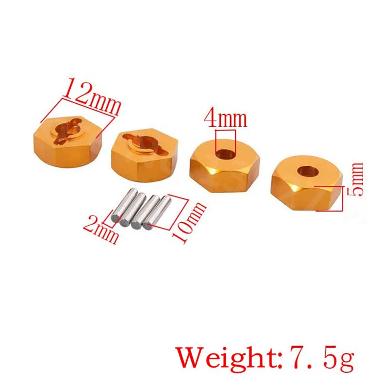 Parti di aggiornamento HSP da 4 pezzi/lotto 02134 102042   Dado esagonale ruota 12MM per modelli Himoto in scala 1/10 RC Car Baja