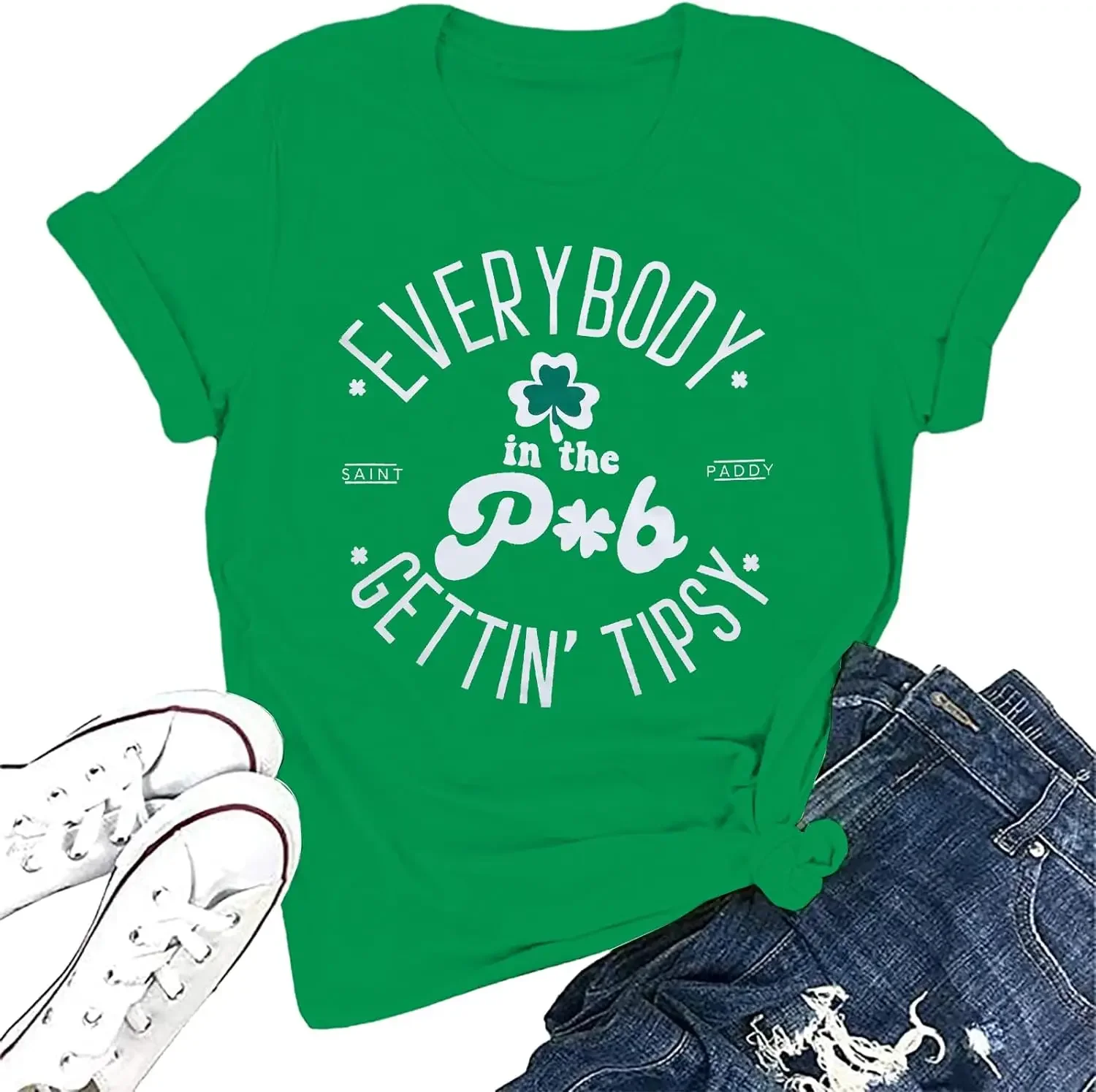 Womens St Patrick's Day Shirts Klavers en Shenanigans Shirt Lucky Clover Katoenen T-shirt Shamrock Tee Grappige Gezegden Tops