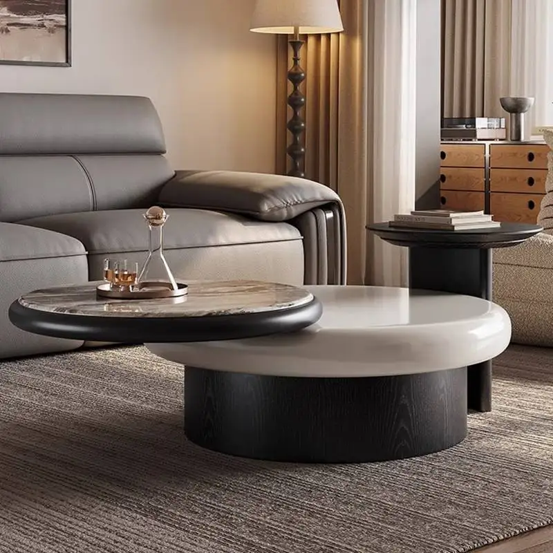 Modern Round Coffee Tables Living Room Vintage Designer Lateral Coffee Tables Center Adjustable Koffietafels Furniture For Home