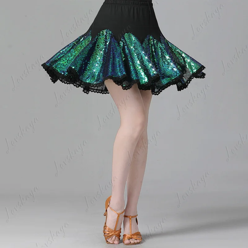 Trajes de dança quadrada, saias de dança latina, vestidos de dança bordados com lantejoulas brilhantes Gitab