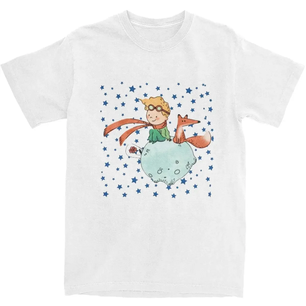 Men Women's The Little Prince Art Graphic Shirts Accessories Awesome Cotton Le Petit Prince Planet Rose Fox T Shirts Tee Clothes