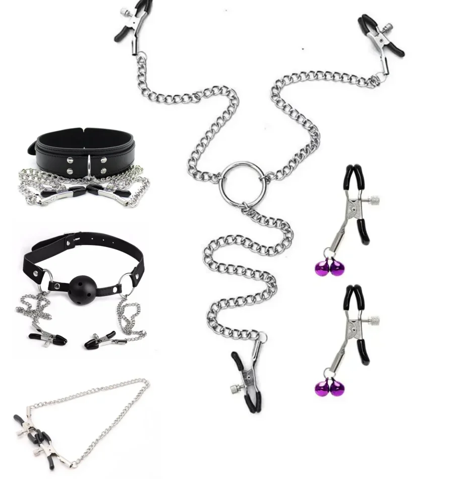 ألعاب الجنس الحلمة المشبك للنساء قابل للتعديل ثلاثة رؤوس معدنية Y على شكل الحليب كليب البظر كليب BDSM عبودية الجنس لعب الكبار #2