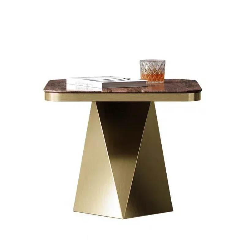 حافة فاخرة خفيفة عدد قليل من غرفة المعيشة من خشب الجوز الأسود في أمريكا الشمالية وطاولة قهوة صغيرة ومبتكرة من الرخام الإيطالي #1