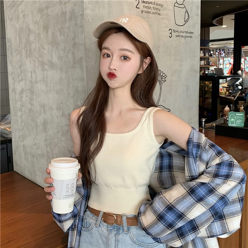 Summer Women's  Strap Vest Underwear Match Small Suit Inner Wear Base Shirt Design Sense Minority Outdoor Wear