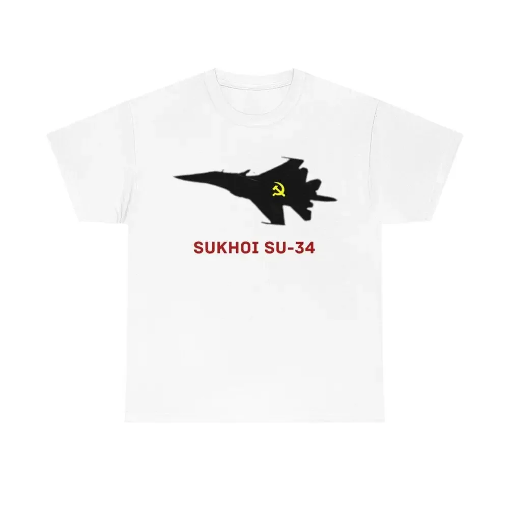 Sukhoi Su-34 Russia Aircraft Men T-Shirt USSR Russian Air Force TShirt Short Sleeve Casual Cotton O-Neck Summer T Shirt