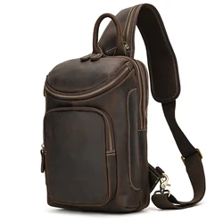 Męskie skórzane torby na ramię crossbody torba na klatkę piersiowa skórzana torba piersiowa ze skóry bydlęcej na zewnątrz podróżna torba kurierska