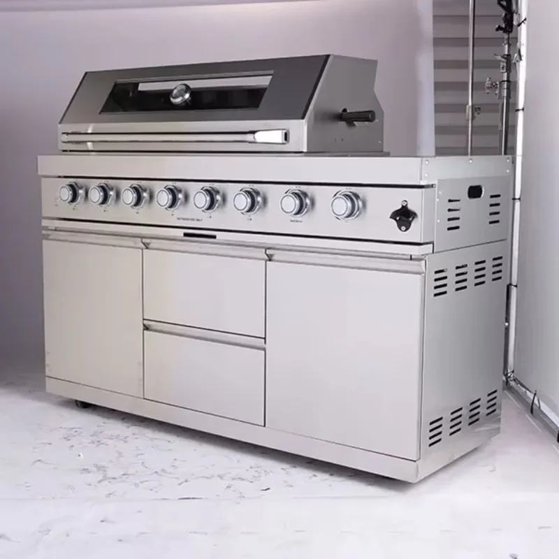 

Гриль для барбекю из нержавеющей стали 304 с 6 конфорками и односторонней печью